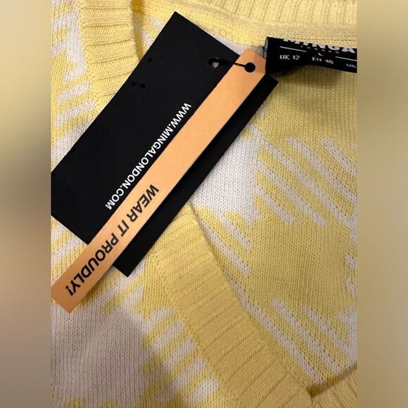 MINGA London Women's Yellow Gilet Vest Large NWT Academia Clueless‎ Y2K - Picture 6 of 7